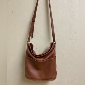 Vintage brown leather coach handbag